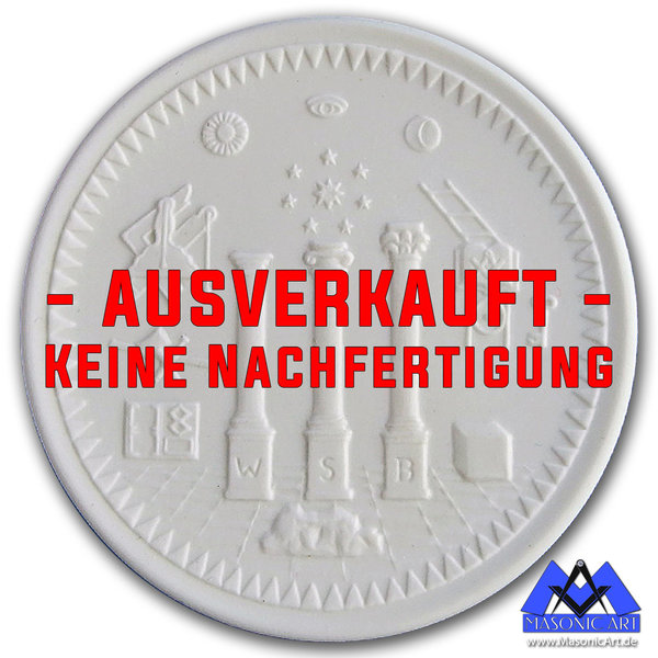 Freimaurer Medaille Meissener Porzellan "Lehrling"