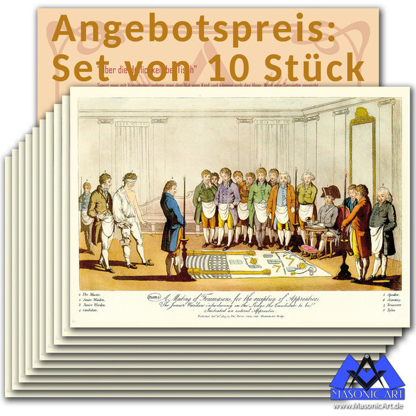 ANGEBOT: Freimaurer Tischset "A meeting of Freemasons" (Set von 10 Stück)