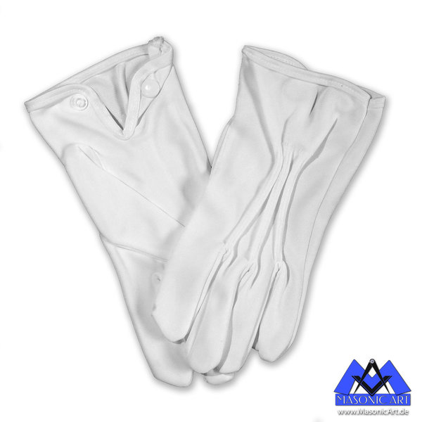 Weiße Handschuhe mit Druckknopf